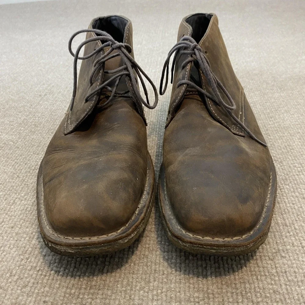 Johnston & Murphy Boots Mens Size 11.5 M Brown Leather Chukka Desert Ankle 35044
